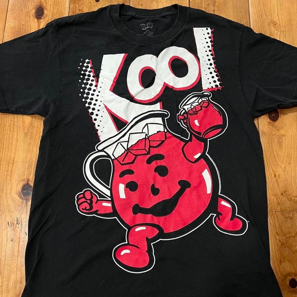 Kool-Aid Man Mens Black Cotton Graphic T-Shirt Retro Cartoon Pitcher Large
